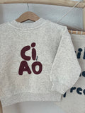 Ciao Bügelbild | Aufbügler Schriftzug Bubble Font | 8x5,5cm & 14x11cm | Bordeaux