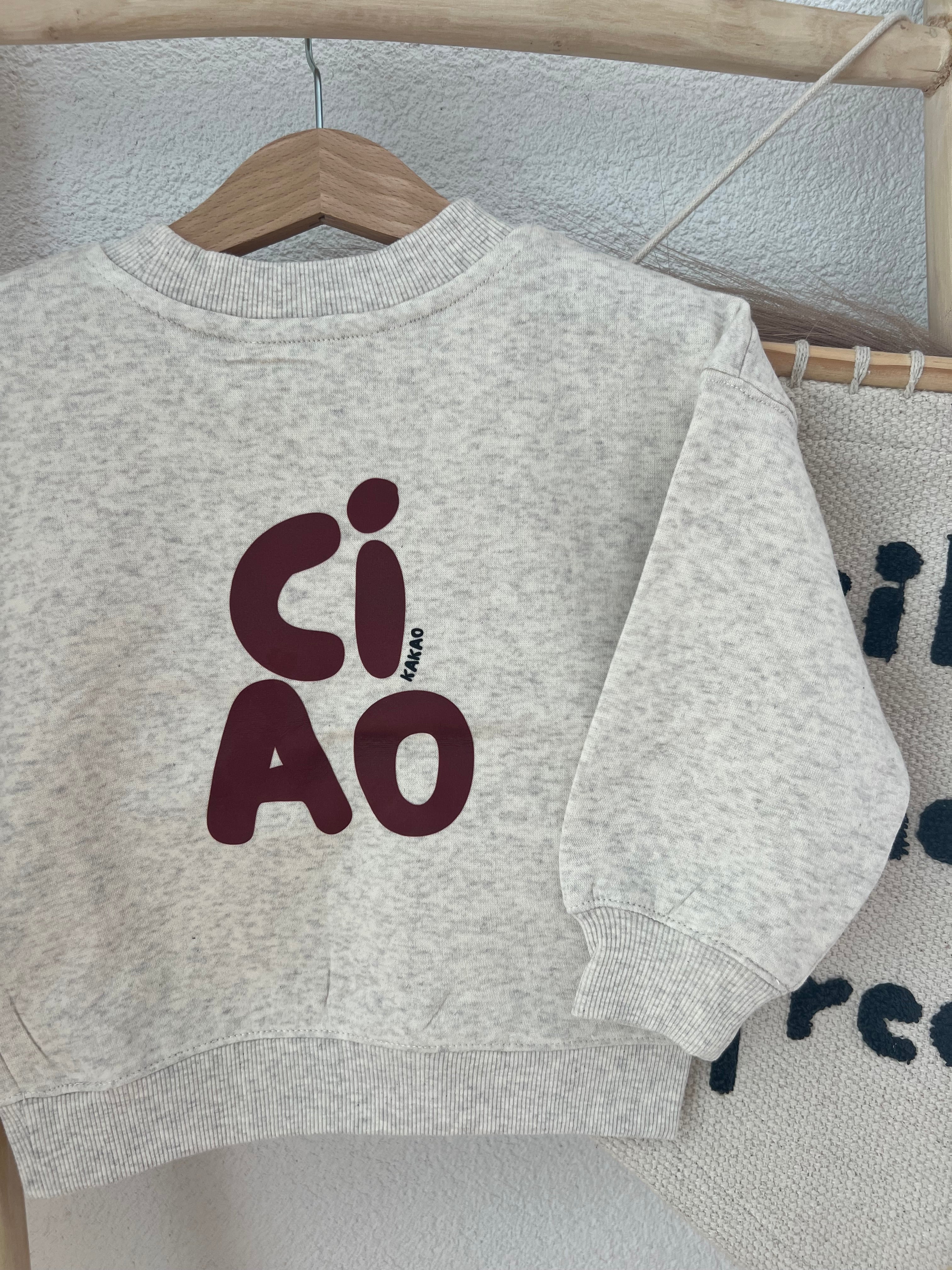 Ciao Bügelbild | Aufbügler Schriftzug Bubble Font | 8x5,5cm & 14x11cm | Bordeaux