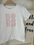Blah Blah Blah Bügelbild | Aufbügler Statement Schriftzug | 11,5x16,5cm | Gelb Rosa Rot