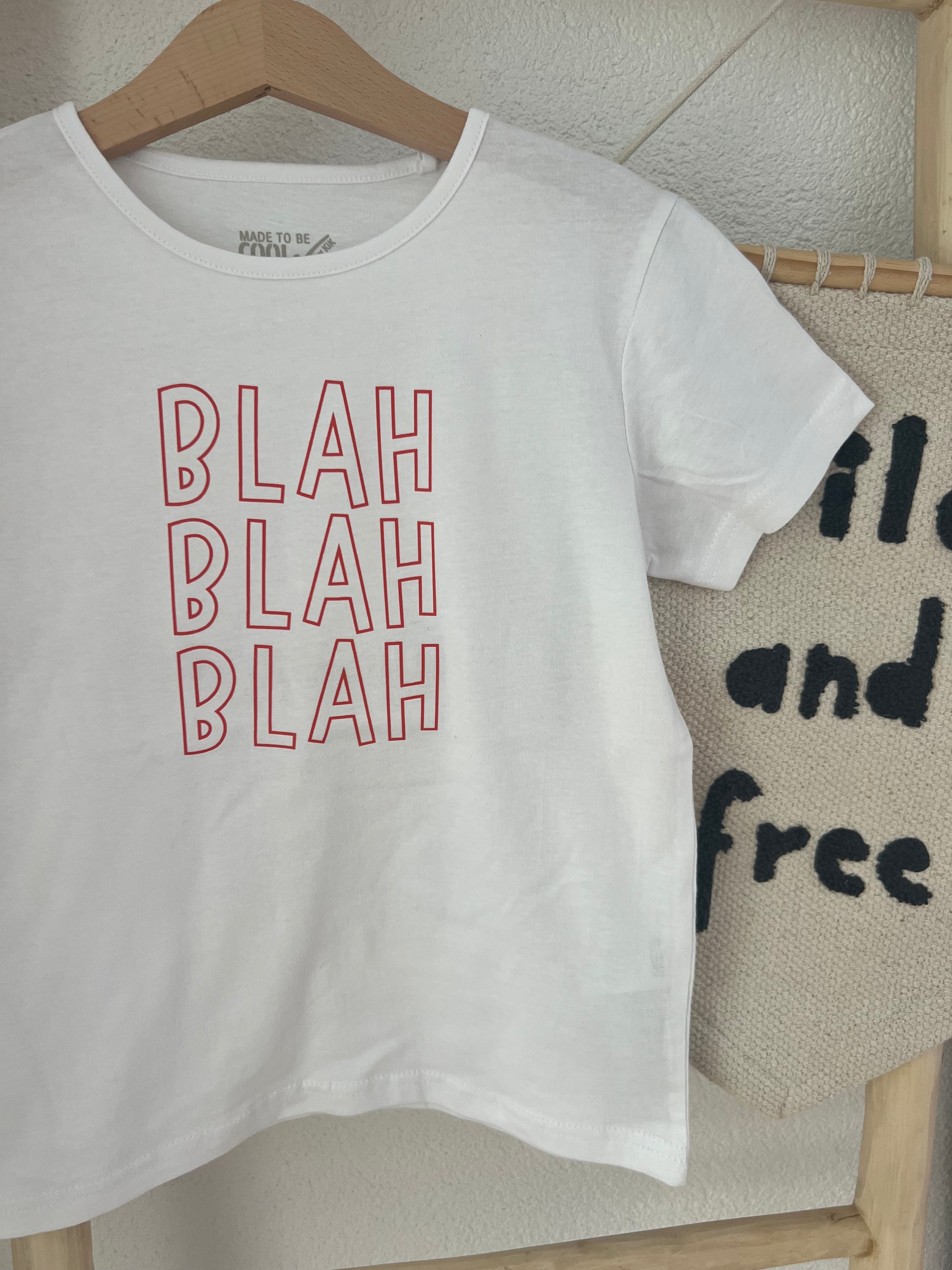Blah Blah Blah Bügelbild | Aufbügler Statement Schriftzug | 11,5x16,5cm | Gelb Rosa Rot