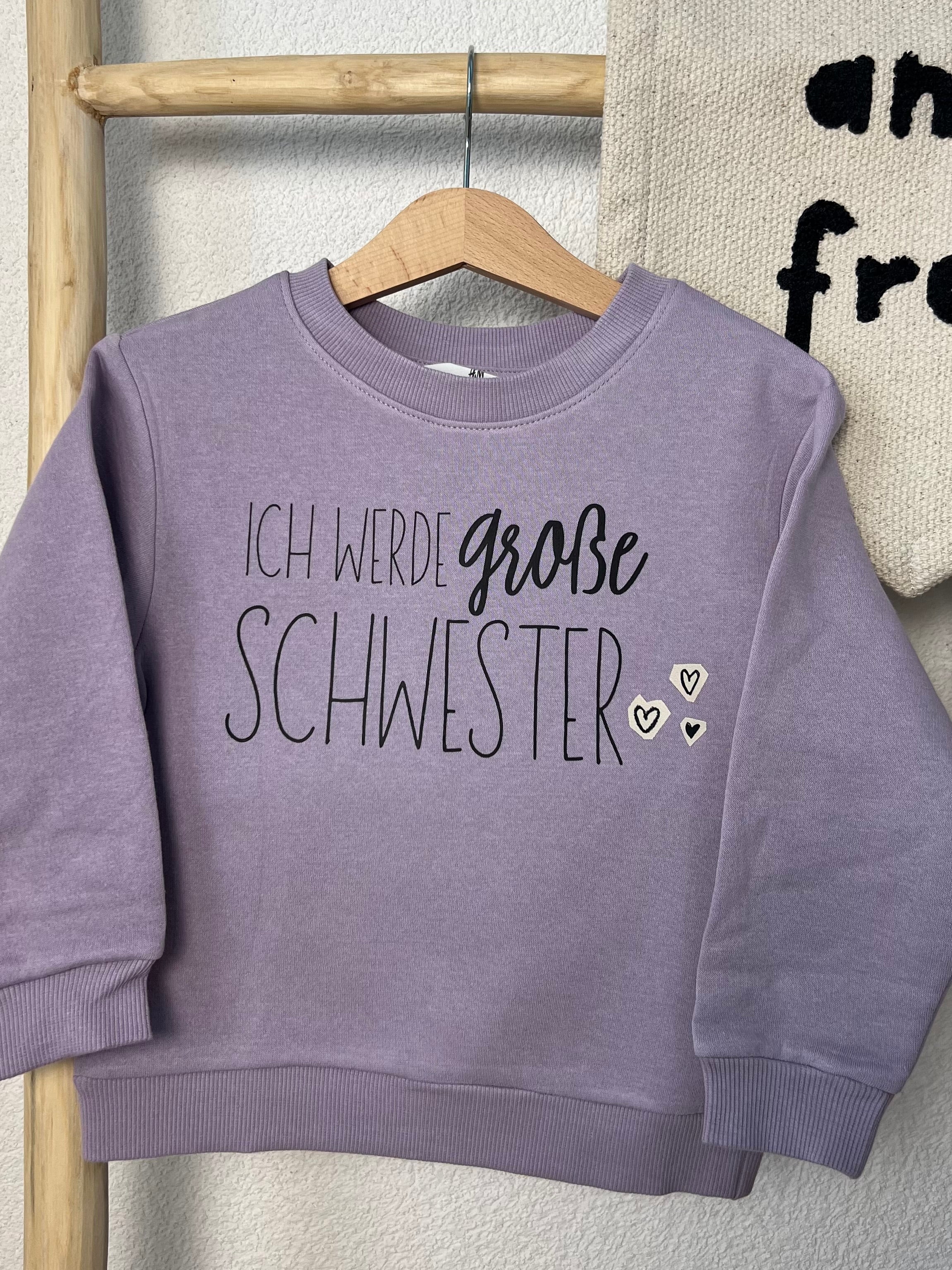 Ich werde große Schwester / großer Bruder Bügelbild • Schwangerschaft Ankündigung