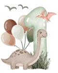 Dino Geburtstag Bügelbild Zahl 1–4 • Kinder Birthday Shirt Print