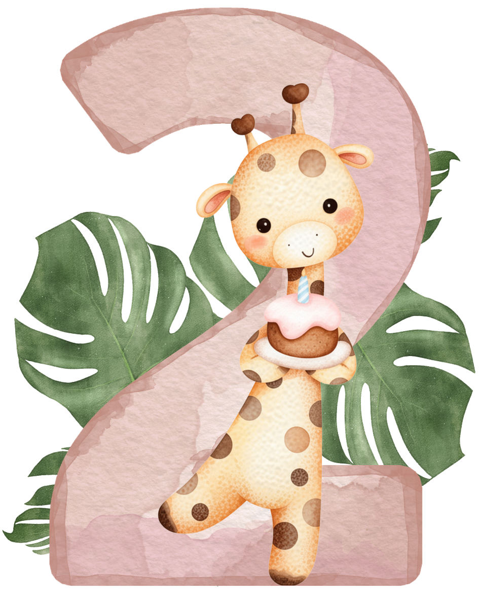 Zahlen Bügelbild Giraffe Boho • Geburtstagsshirt Kinder 1–4