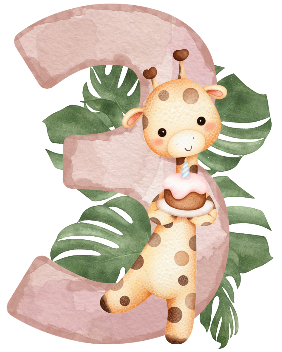 Zahlen Bügelbild Giraffe Boho • Geburtstagsshirt Kinder 1–4