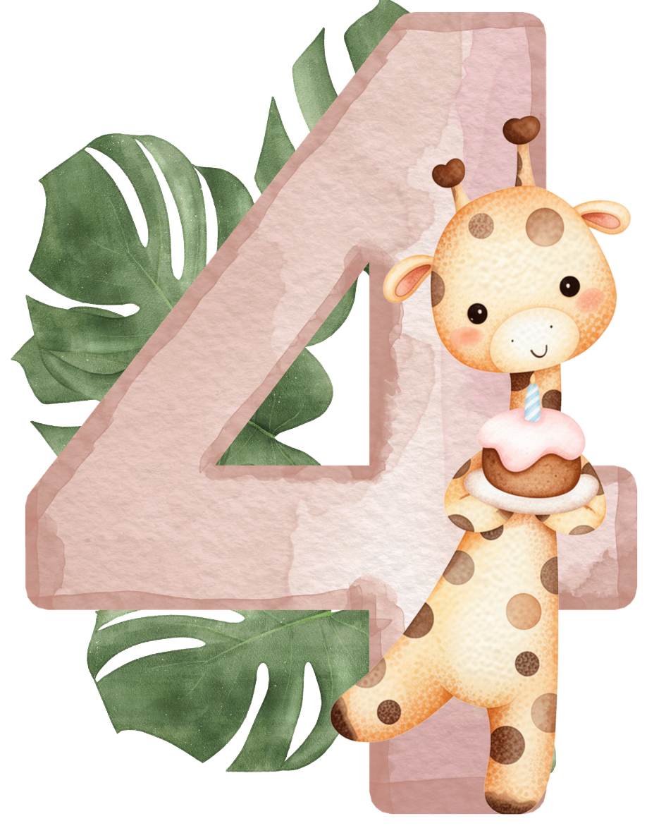 Zahlen Bügelbild Giraffe Boho • Geburtstagsshirt Kinder 1–4