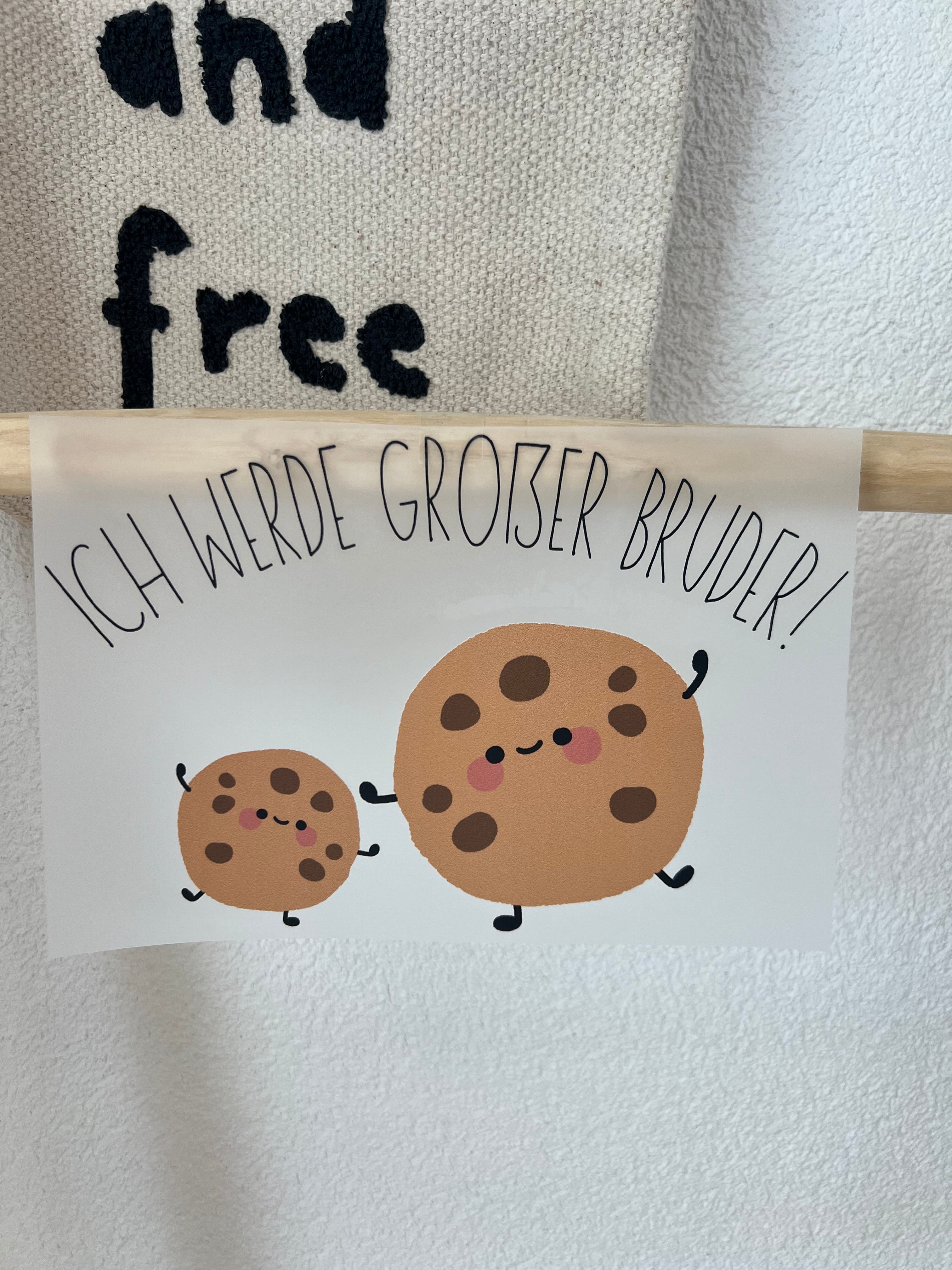 Ich werde großer Bruder / Schwester Bügelbild • Schwangerschaft Ankündigung