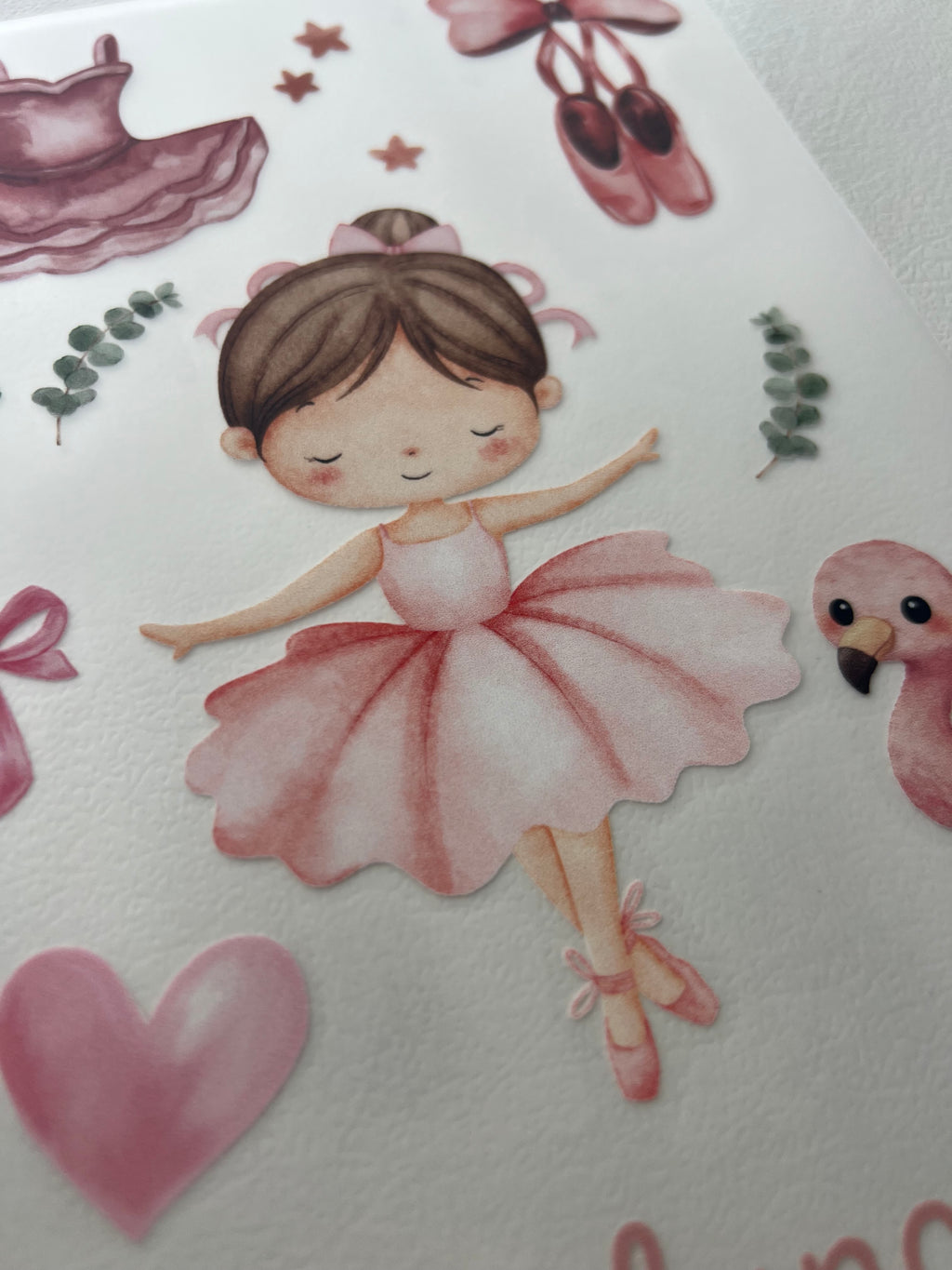 Little Dancer Bügelbild | Aufbügler Ballerina Flamingo Mädchen | A5