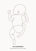 Personalisiertes Geburtsposter Baby – Fineline Illustration mit Geburtsdaten