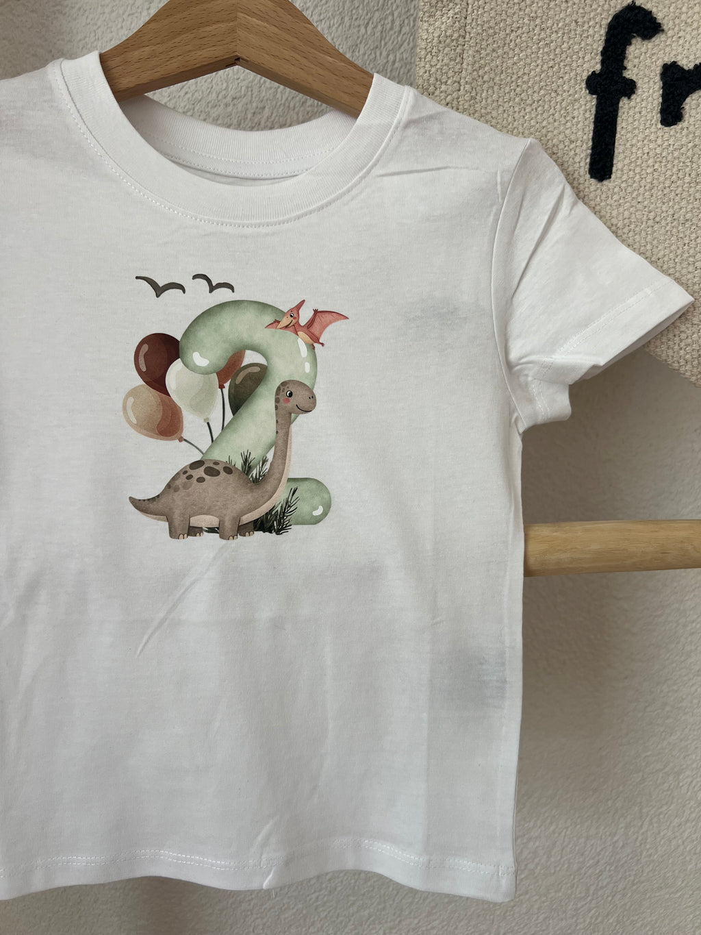 Dino Geburtstag Bügelbild Zahl 1–4 • Kinder Birthday Shirt Print
