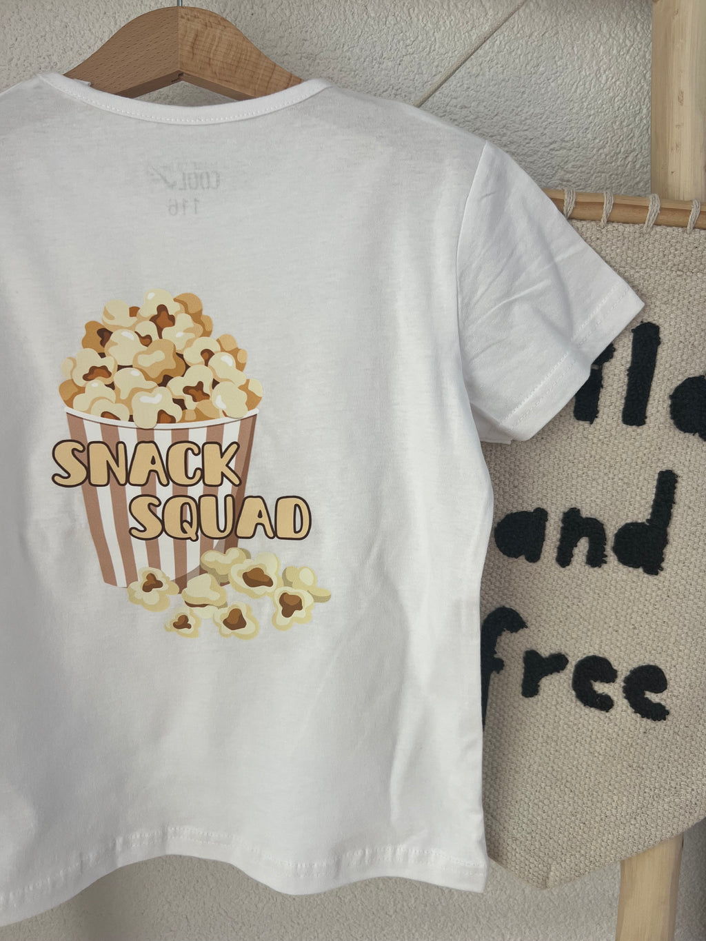 Snack Squad Popcorn Tüte Bügelbild | Aufbügler Kinder | 8x6cm & 20x16cm