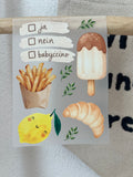Babyccino Bügelbild | Aufbügler Pommes Eis Croissant Zitrone Kinder | A5