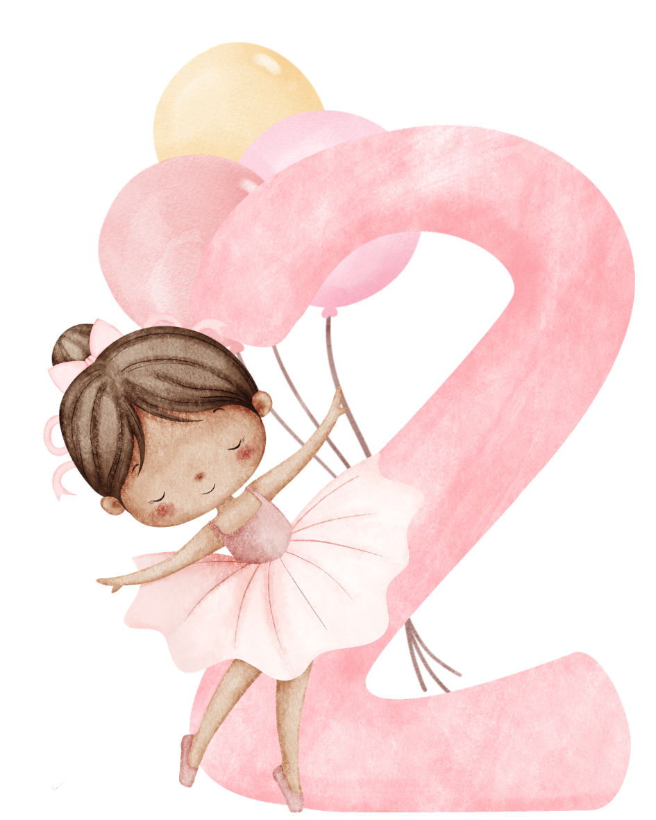 Ballerina Bügelbild Zahl 1–4
