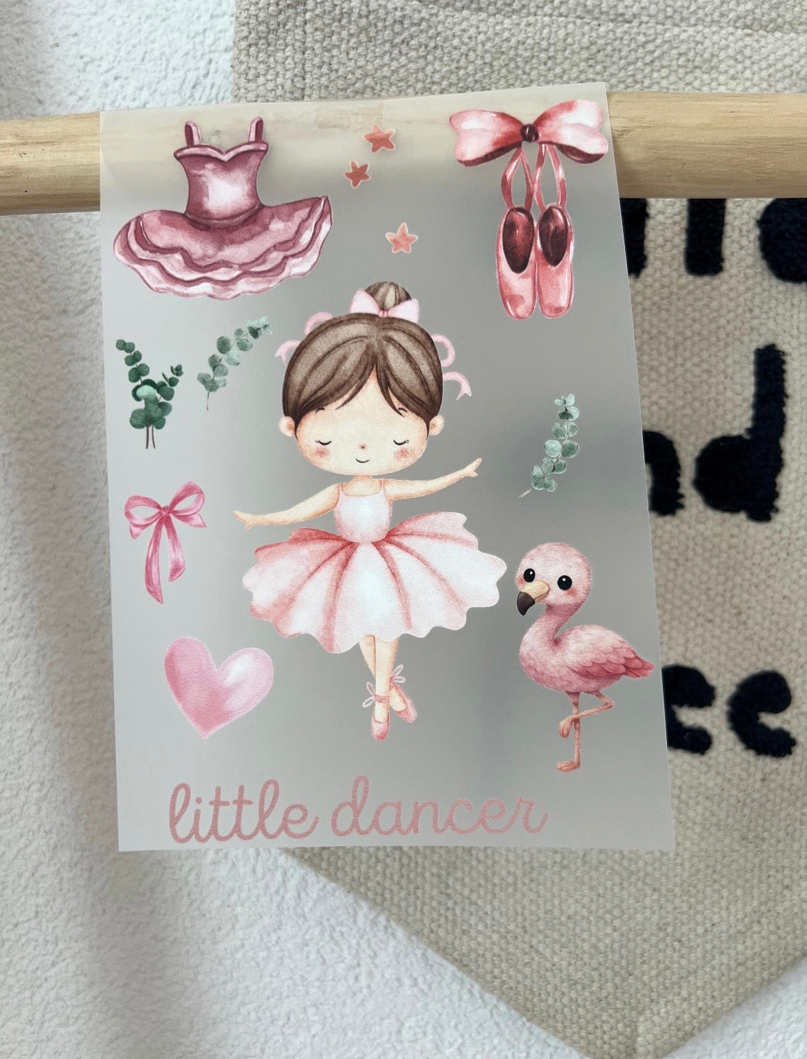 Little Dancer Bügelbild | Aufbügler Ballerina Flamingo Mädchen | A5