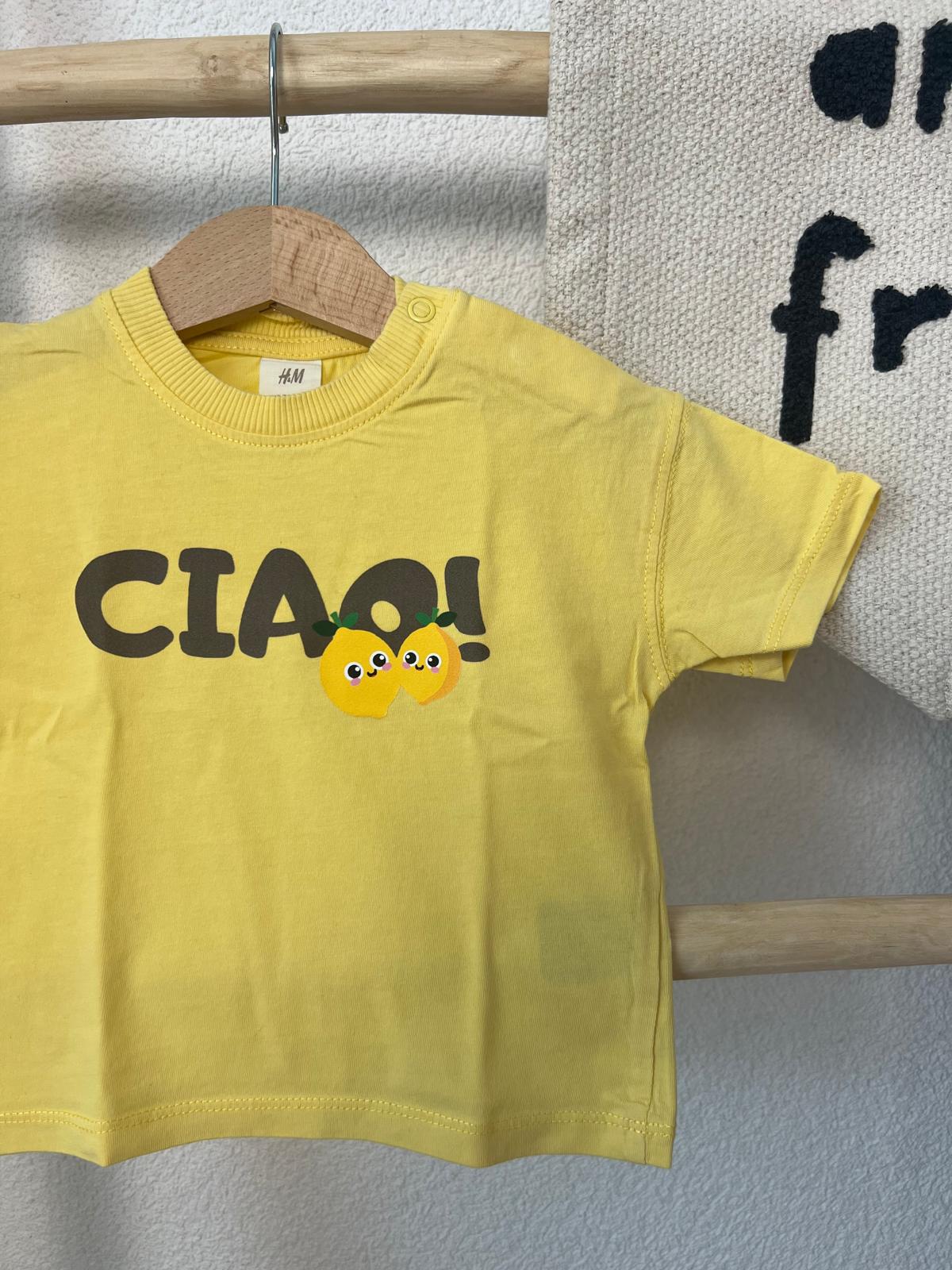 Ciao Zitrone Bügelbild | Aufbügler Schriftzug Lemon Kinder | 14,5x6cm