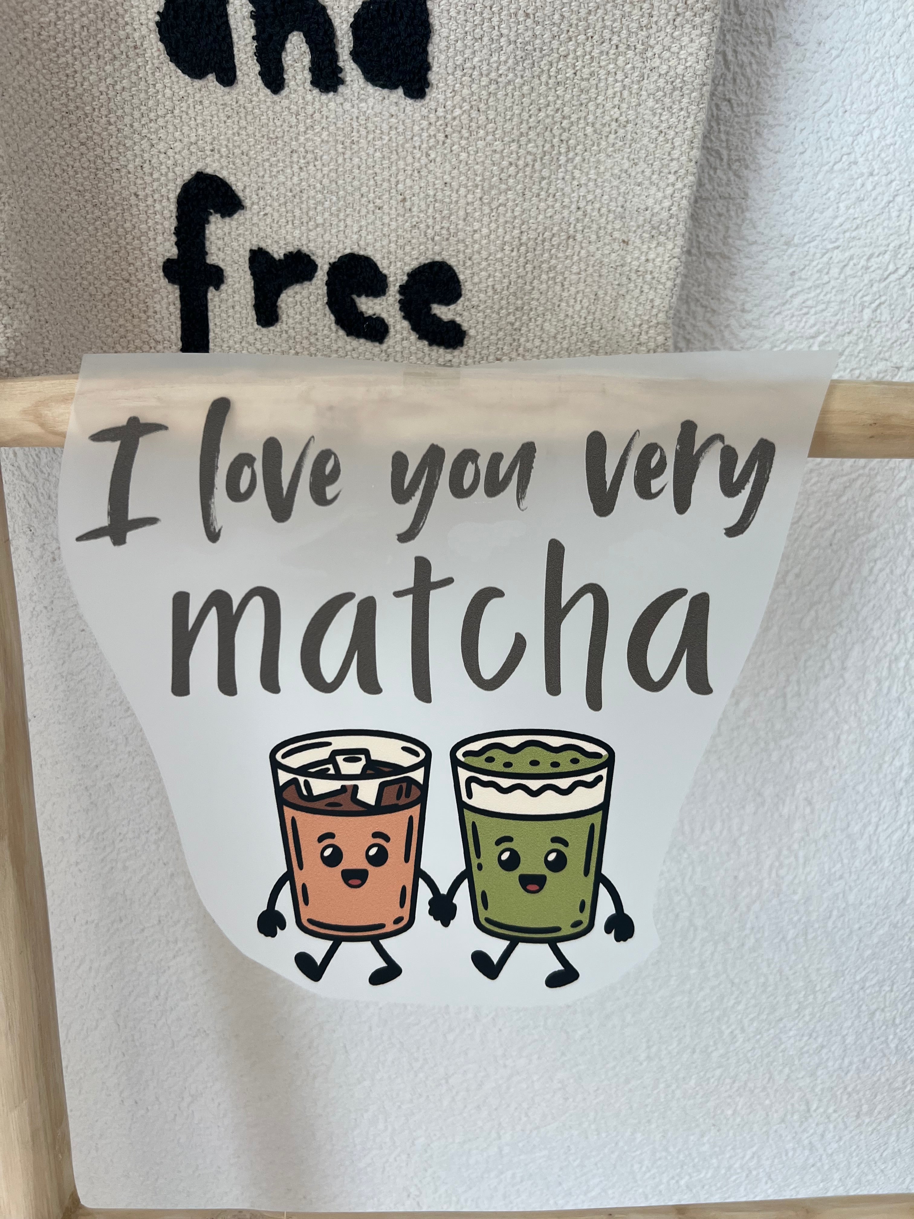 I love you very matcha Bügelbild • Matcha & Coffee Print für Shirts