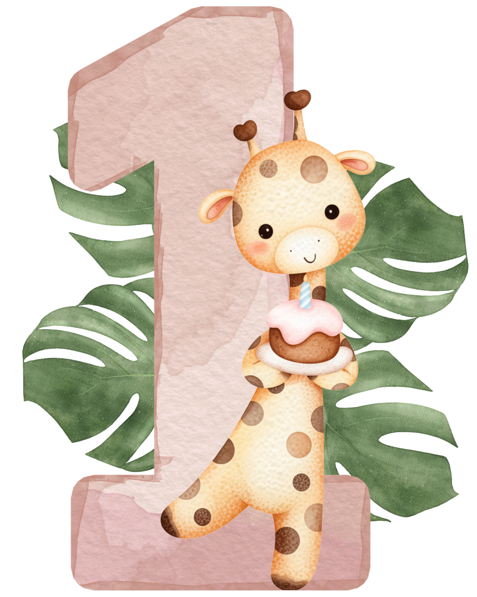 Zahlen Bügelbild Giraffe Boho • Geburtstagsshirt Kinder 1–4