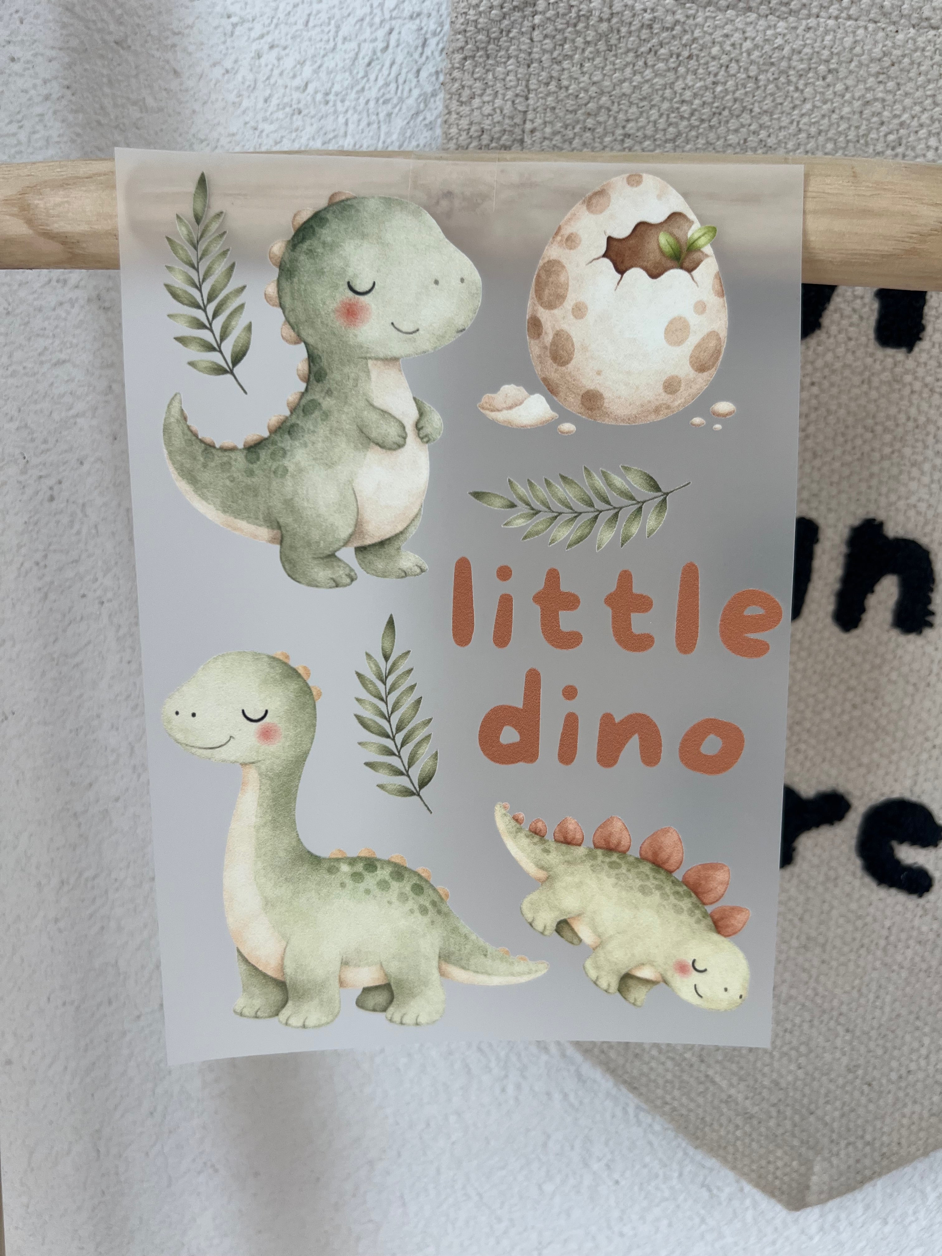 Little Dino Bügelbild | Aufbügler Dinosaurier Kinder T-Rex Stegosaurus | A5