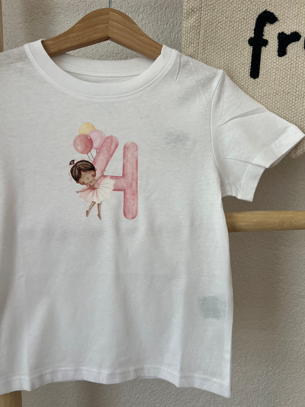 Ballerina Bügelbild Zahl 1–4