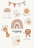 Kinderzimmer Poster „Einzigartig“ | Affirmationsposter Babyzimmer