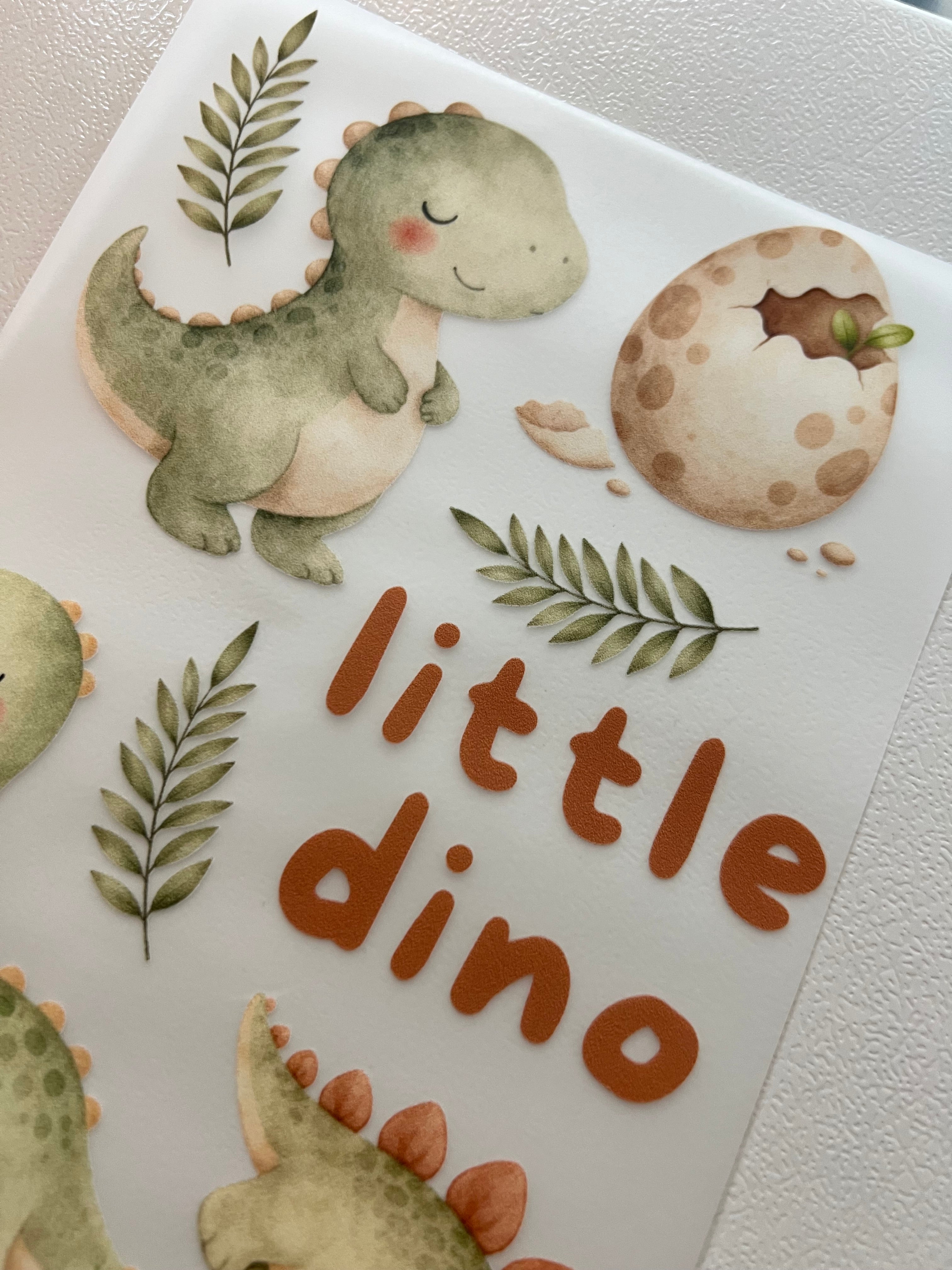 Little Dino Bügelbild | Aufbügler Dinosaurier Kinder T-Rex Stegosaurus | A5