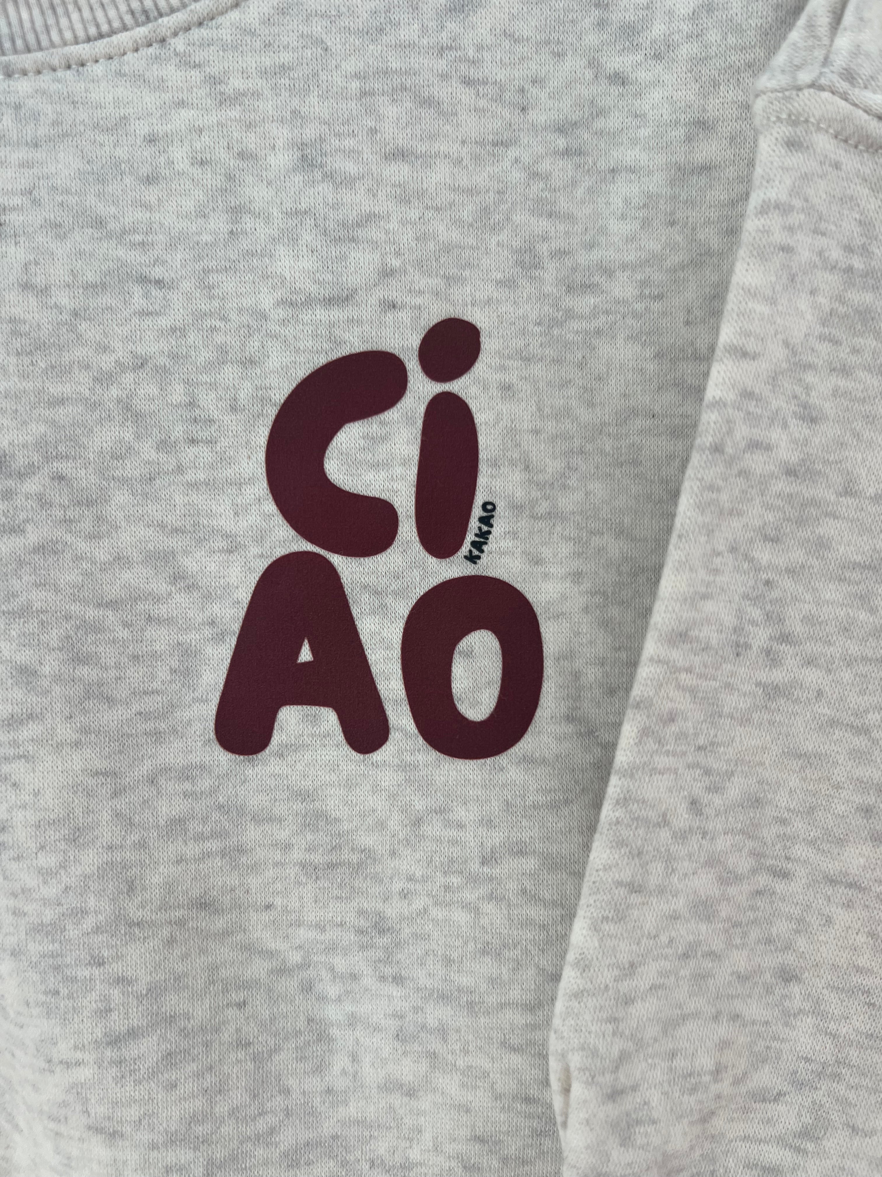 Ciao Bügelbild | Aufbügler Schriftzug Bubble Font | 8x5,5cm & 14x11cm | Bordeaux