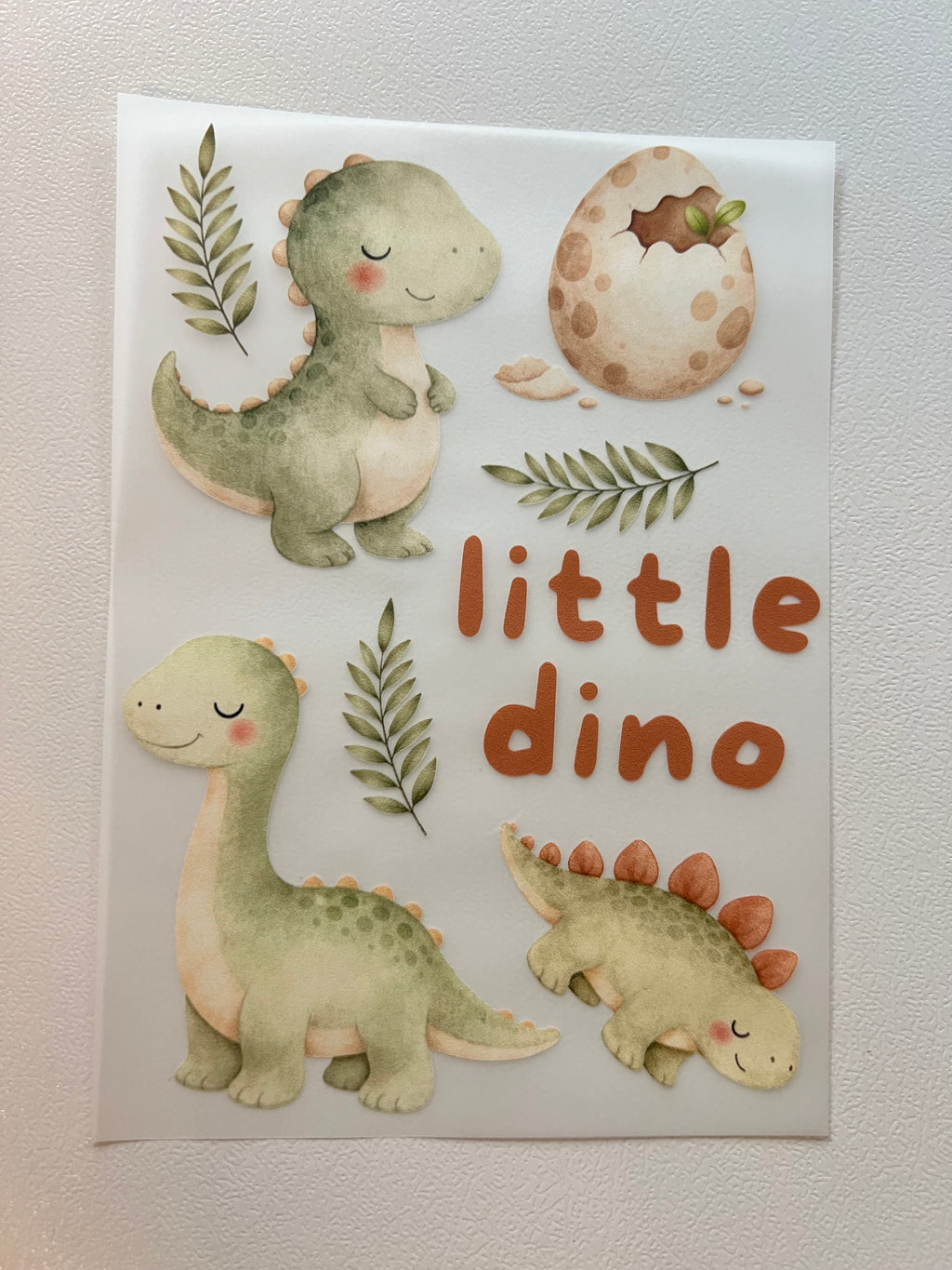 Little Dino Bügelbild | Aufbügler Dinosaurier Kinder T-Rex Stegosaurus | A5