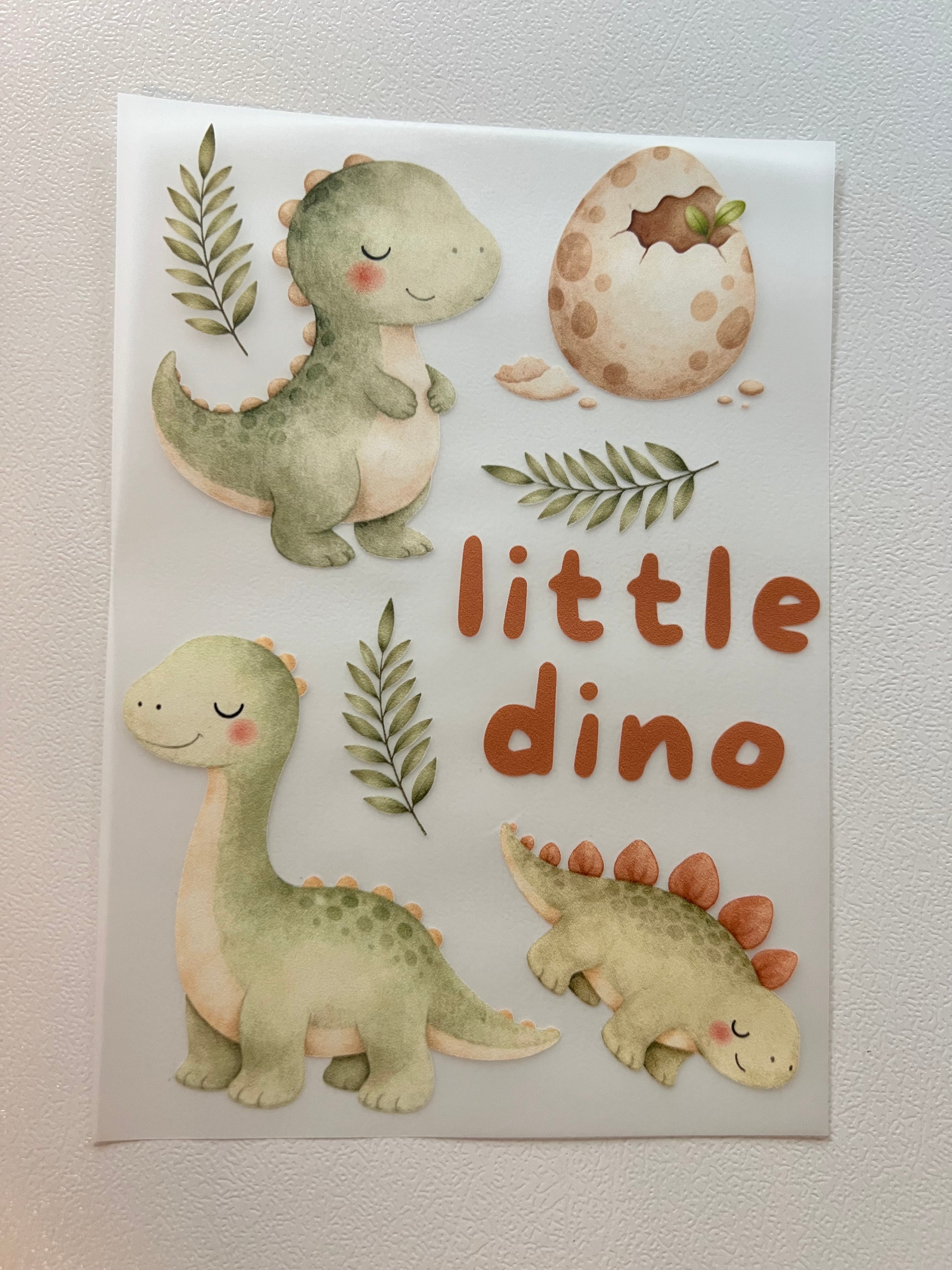 Little Dino Bügelbild | Aufbügler Dinosaurier Kinder T-Rex Stegosaurus | A5