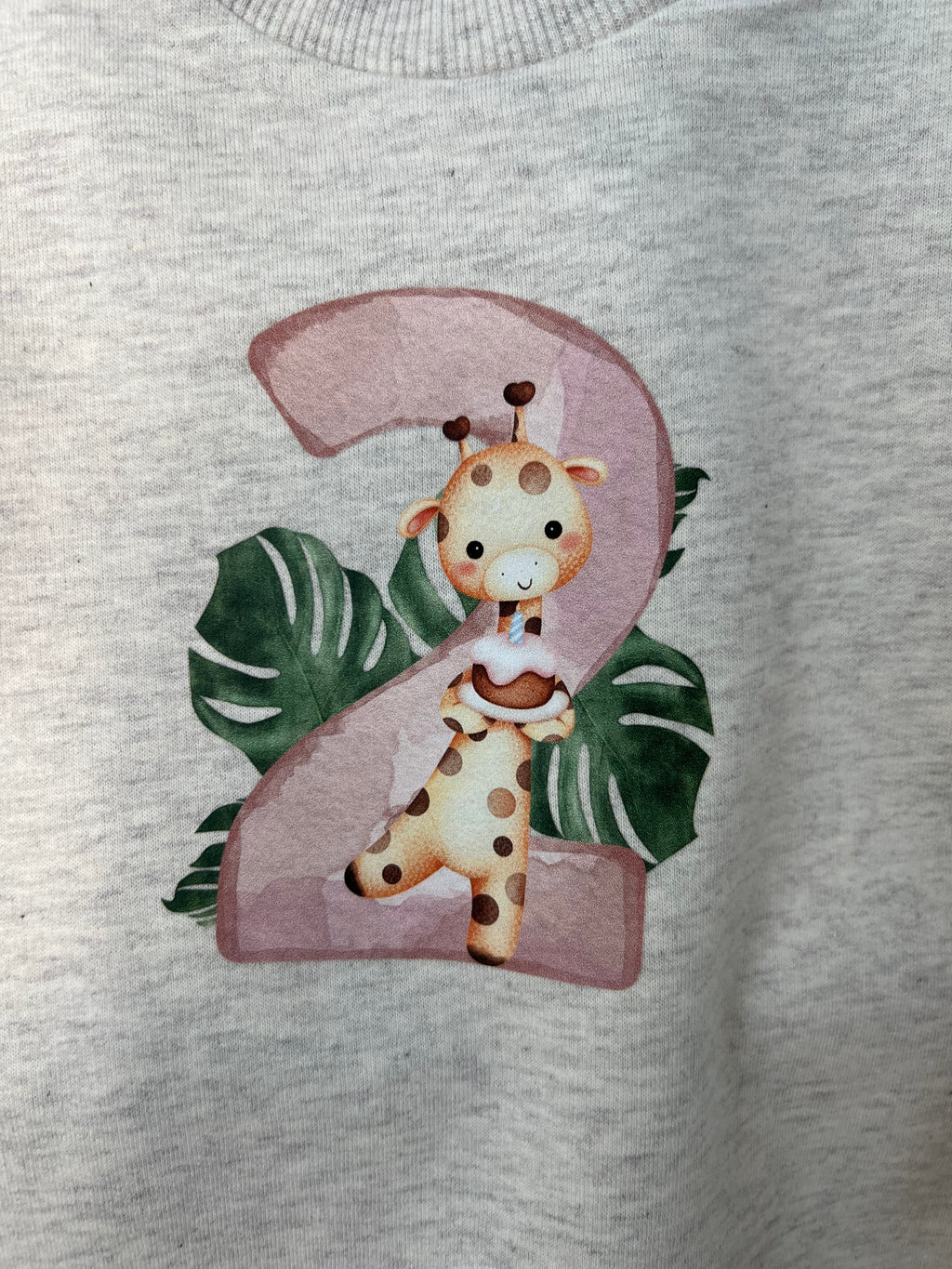 Zahlen Bügelbild Giraffe Boho • Geburtstagsshirt Kinder 1–4