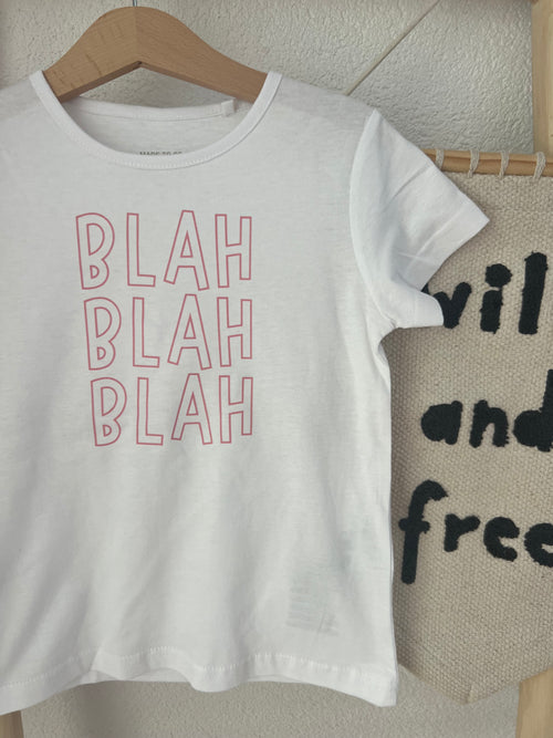 Blah Blah Blah Bügelbild | Aufbügler Statement Schriftzug | 11,5x16,5cm | Gelb Rosa Rot