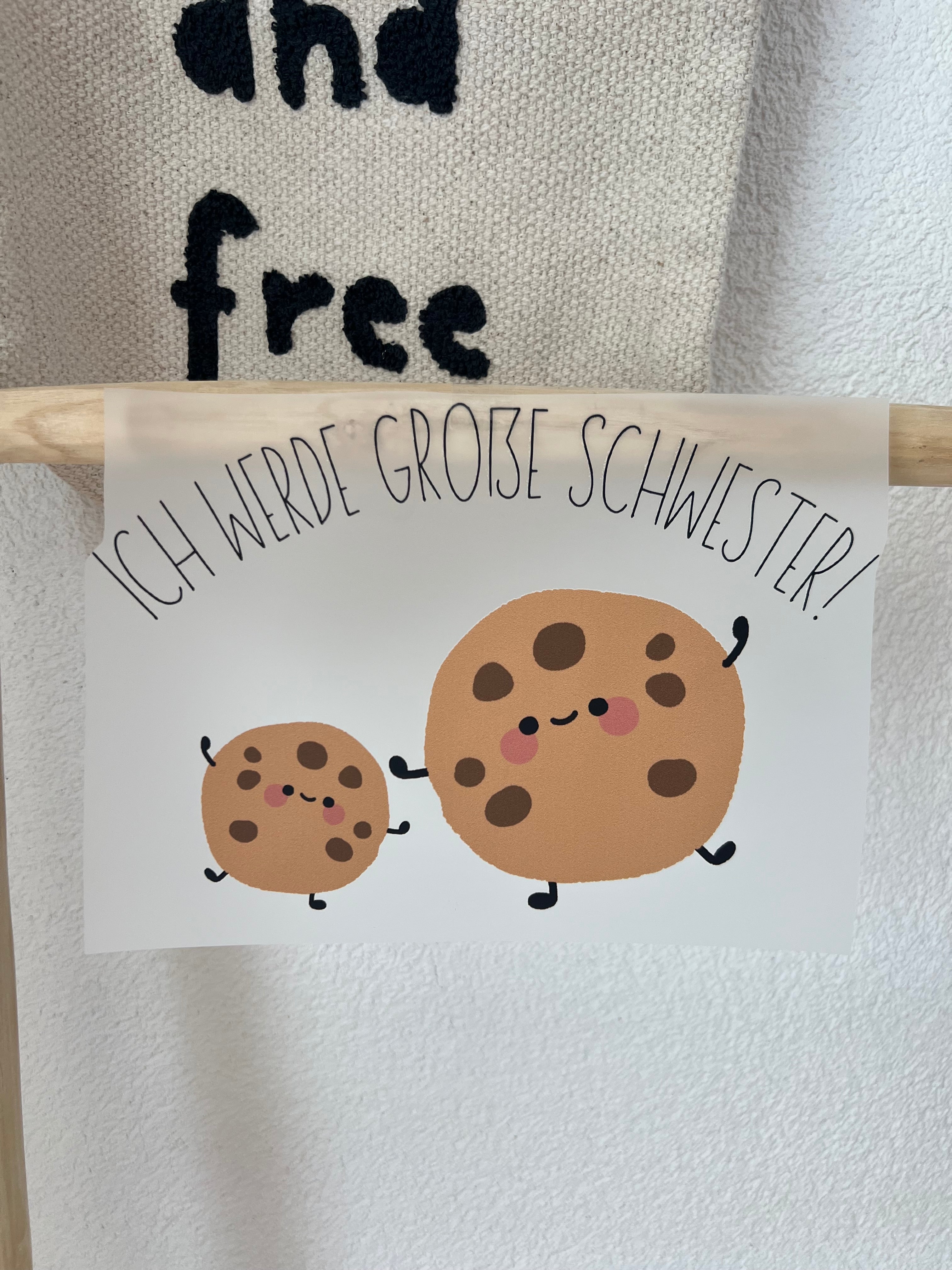 Ich werde großer Bruder / Schwester Bügelbild • Schwangerschaft Ankündigung