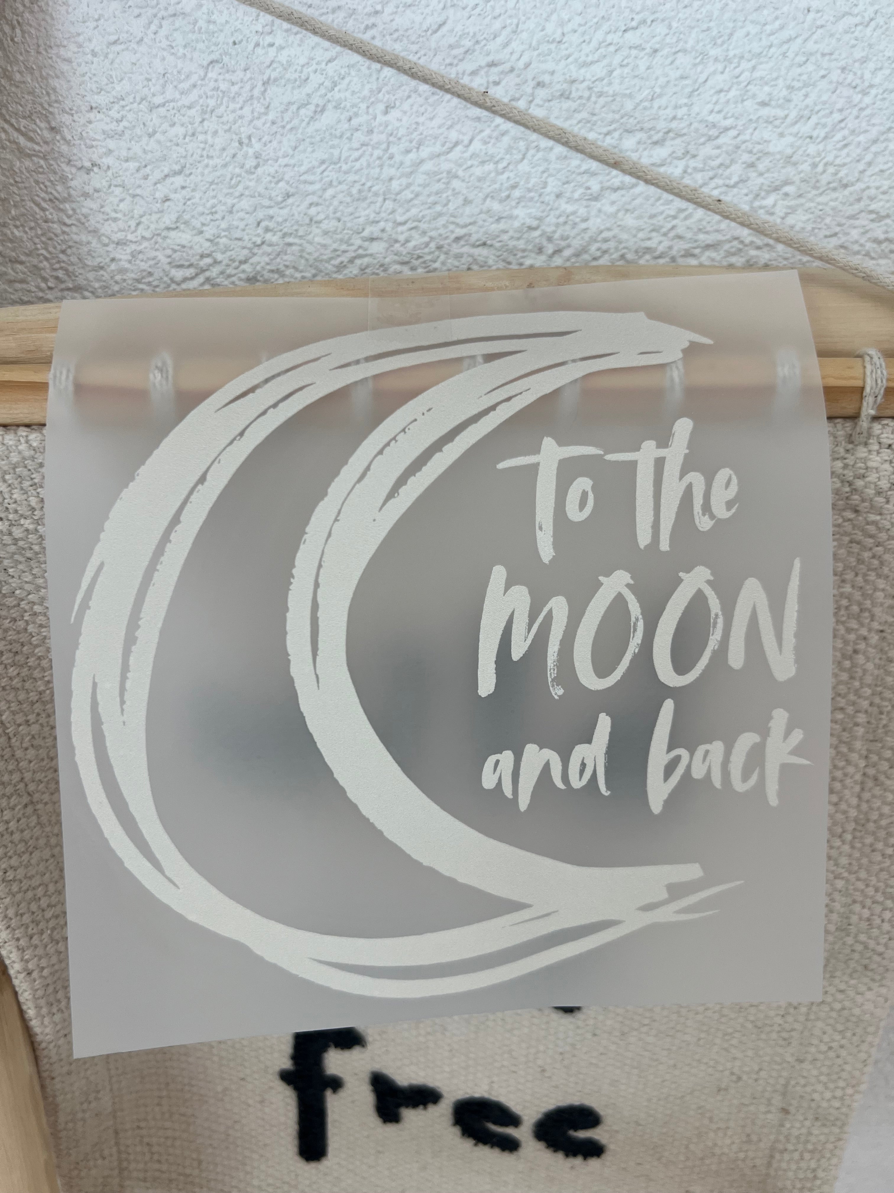 To The Moon And Back Bügelbild • Boho Baby Mond Print