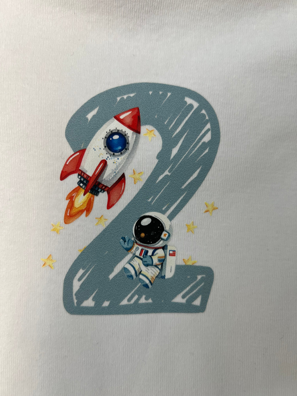 Weltraum Geburtstag Bügelbild Zahl 1–4 • Astronaut Rakete Kinder