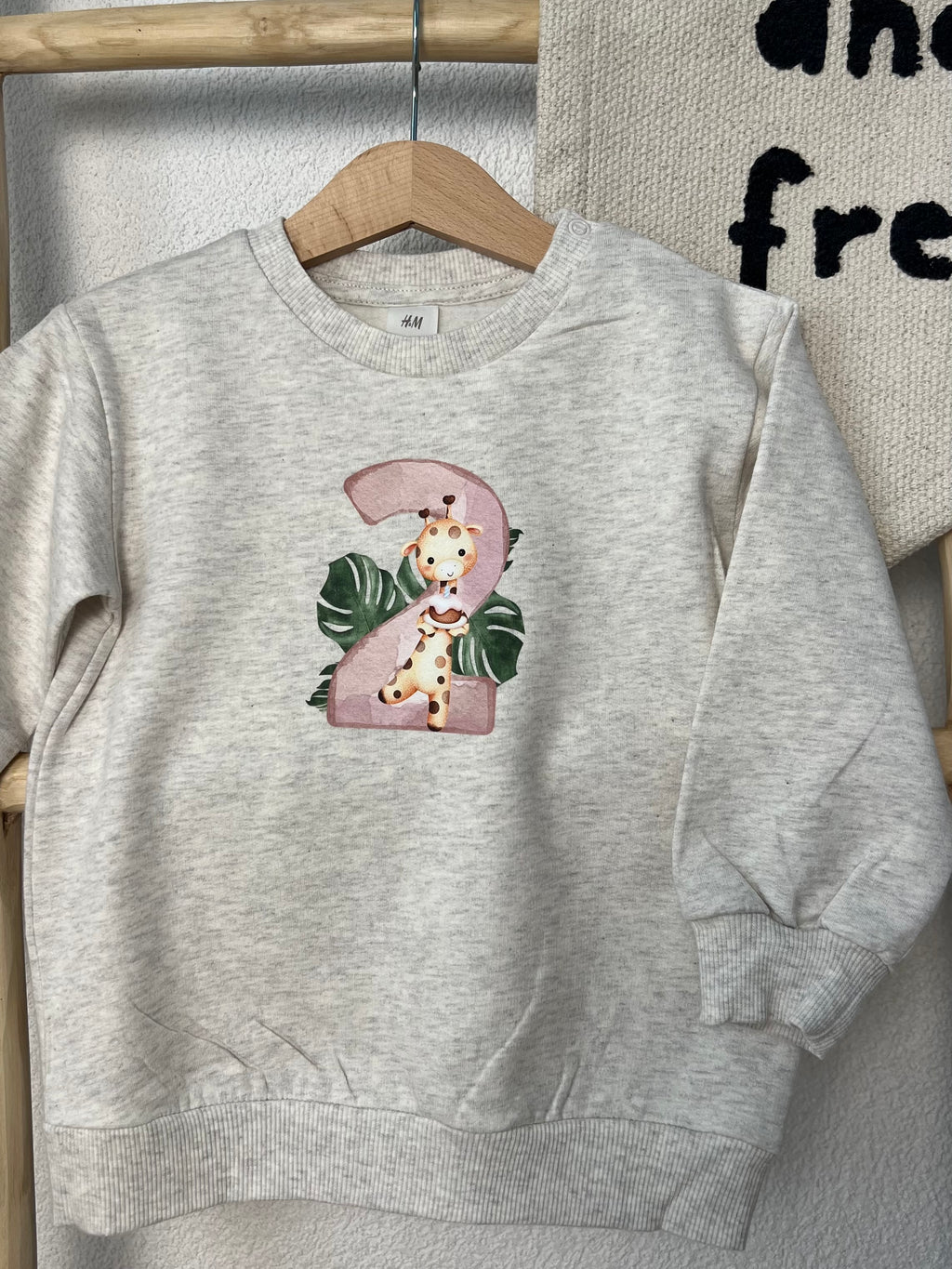 Zahlen Bügelbild Giraffe Boho • Geburtstagsshirt Kinder 1–4