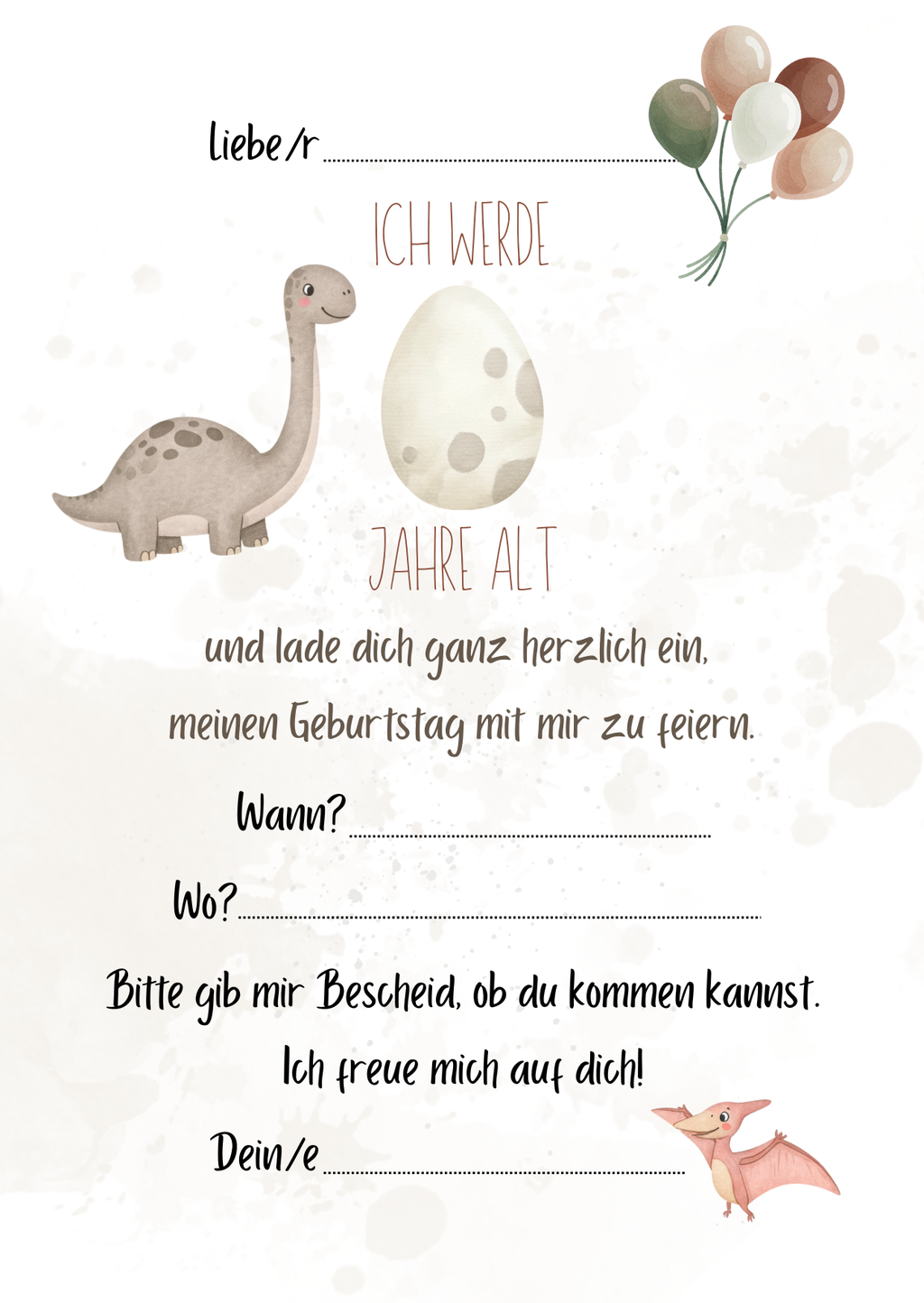 Dino Einladung Kindergeburtstag