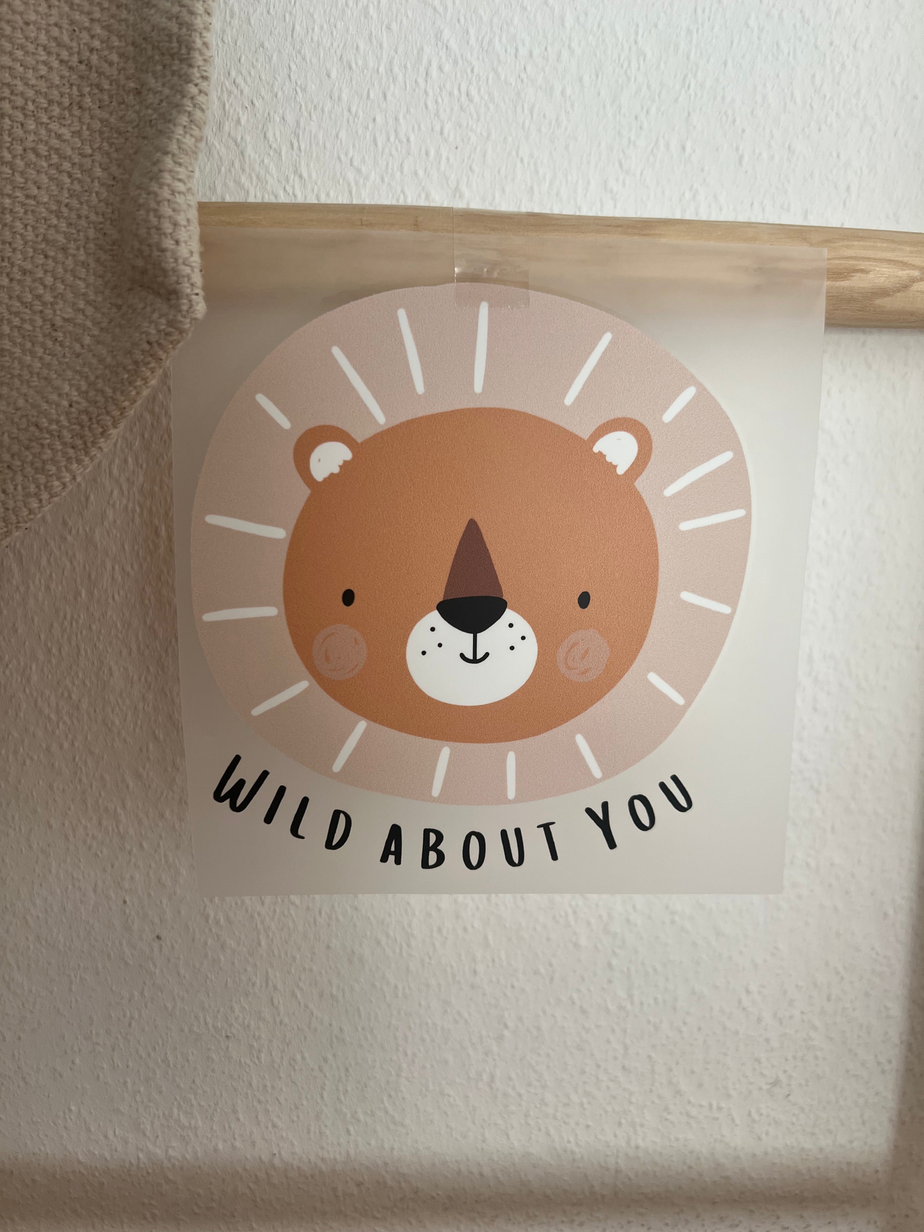 Löwen Bügelbild „Wild About You" | DTF Transfer Kinderkleidung
