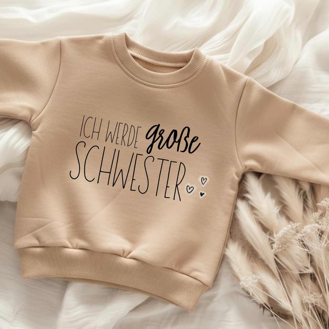 Ich werde große Schwester / großer Bruder Bügelbild • Schwangerschaft Ankündigung