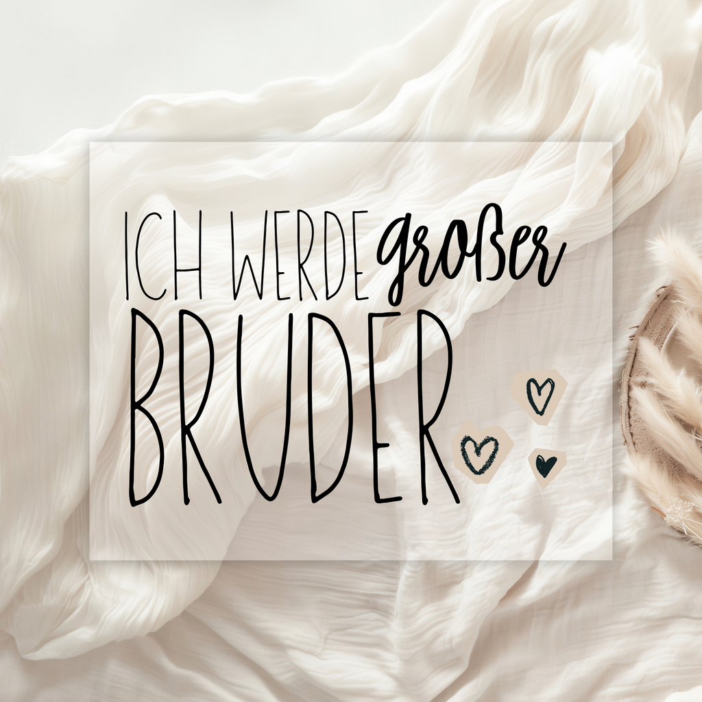 Ich werde große Schwester / großer Bruder Bügelbild • Schwangerschaft Ankündigung