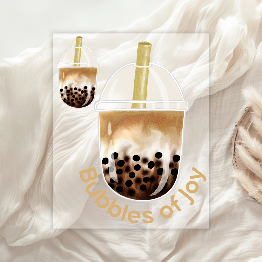Boba Tea Bügelbild „Bubbles of Joy“