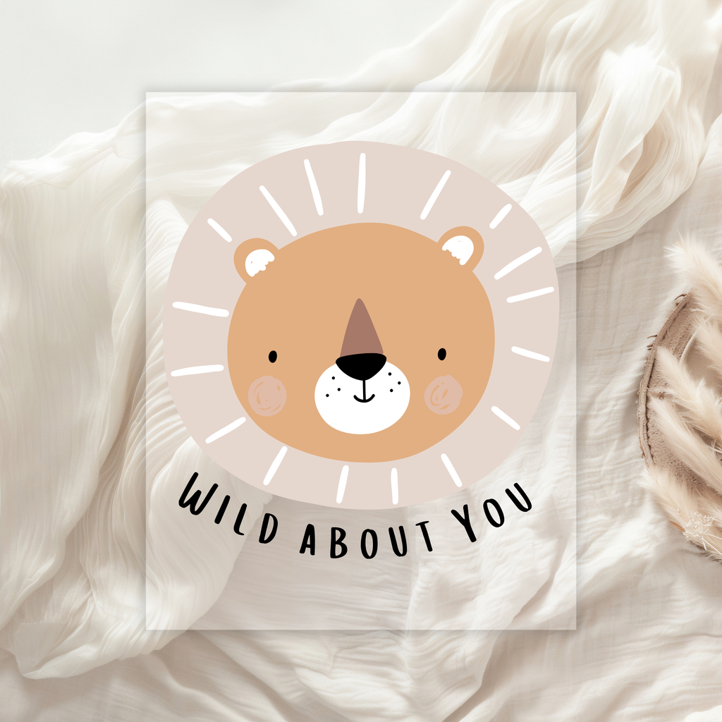 Löwen Bügelbild „Wild About You" | DTF Transfer Kinderkleidung