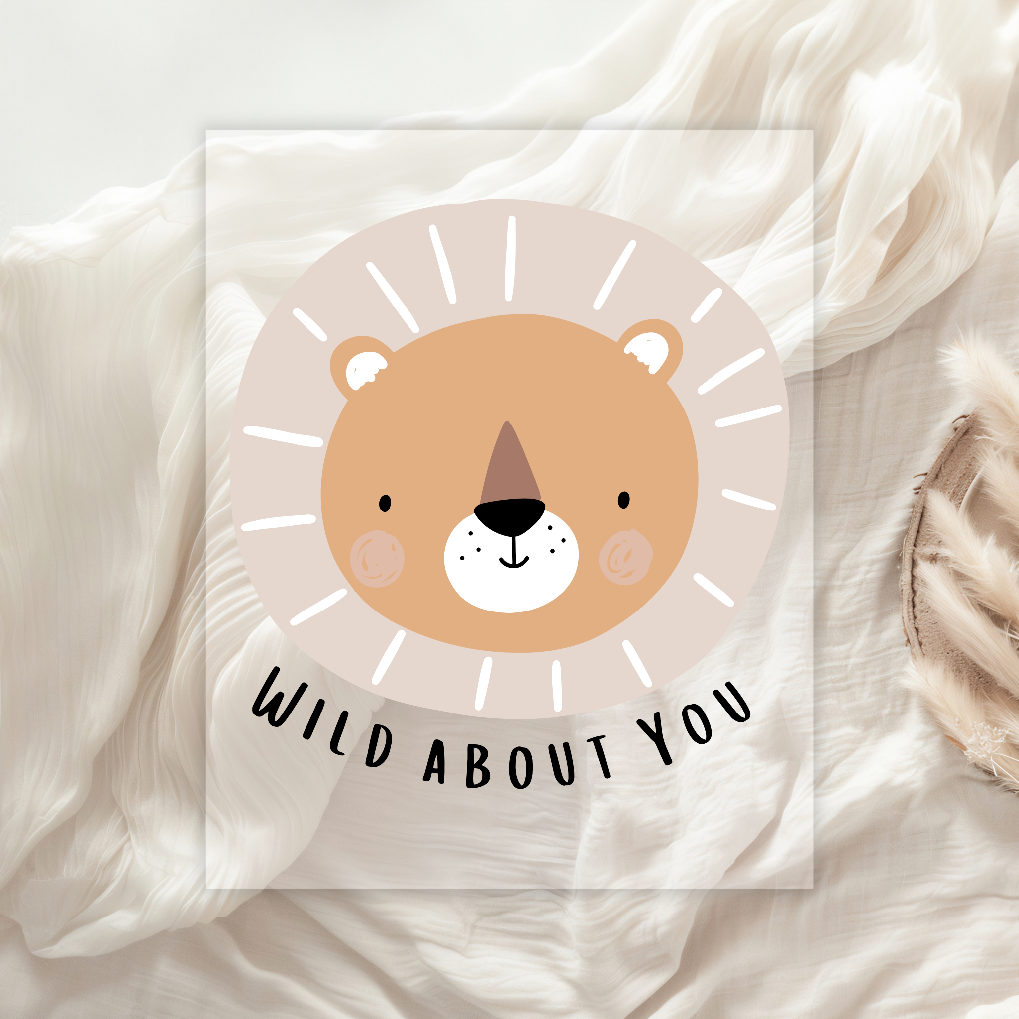 Löwen Bügelbild „Wild About You" | DTF Transfer Kinderkleidung