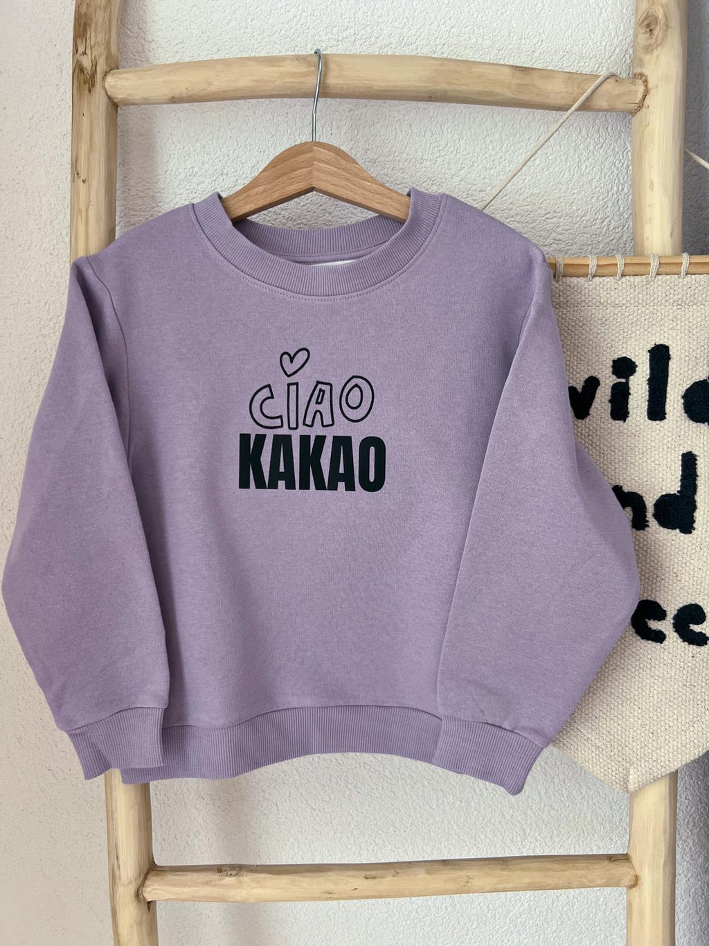 Ciao Kakao Bügelbild | Aufbügler Spruch Schriftzug Kinder | 11,5x11cm