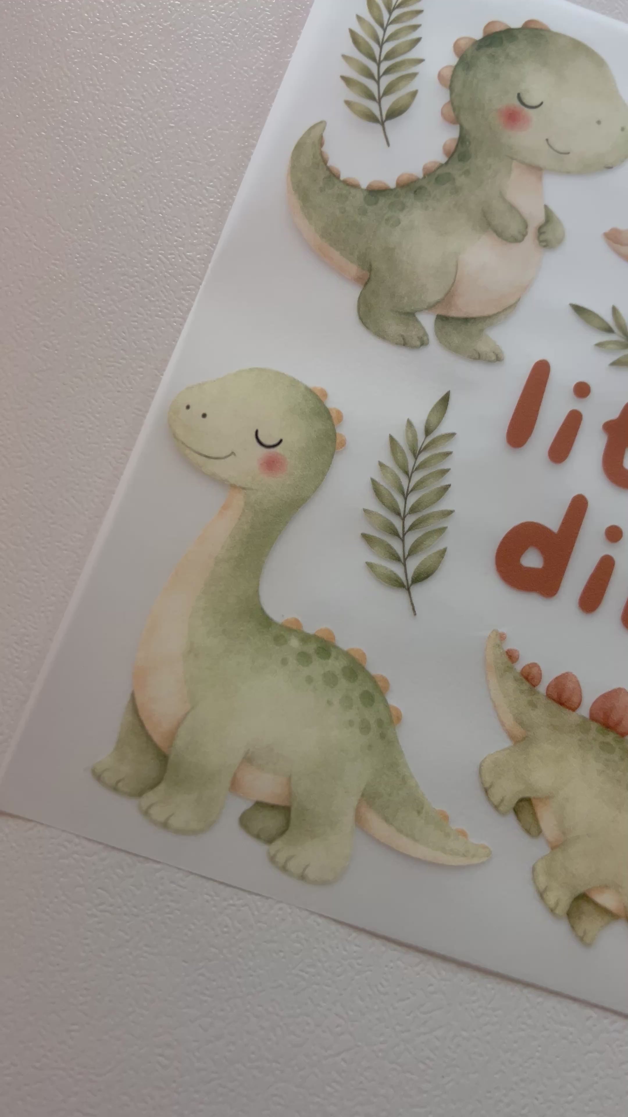 Little Dino Bügelbild | Aufbügler Dinosaurier Kinder T-Rex Stegosaurus | A5